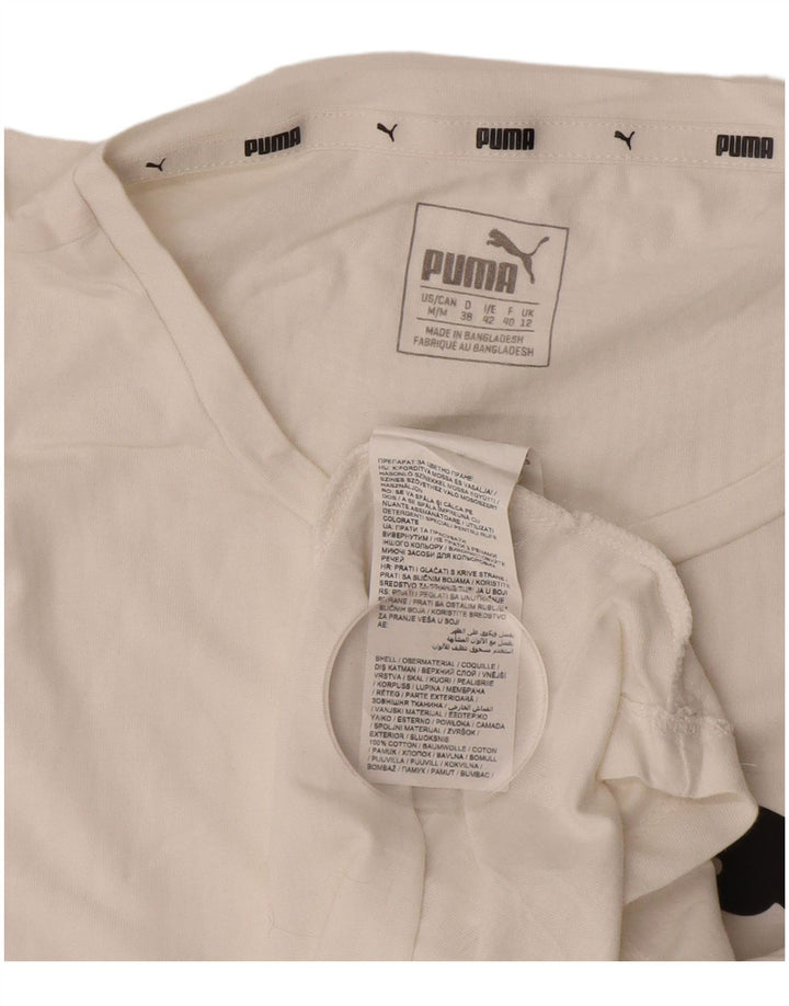 T-shirt grafica da donna PUMA Top UK 12 cotone bianco medio