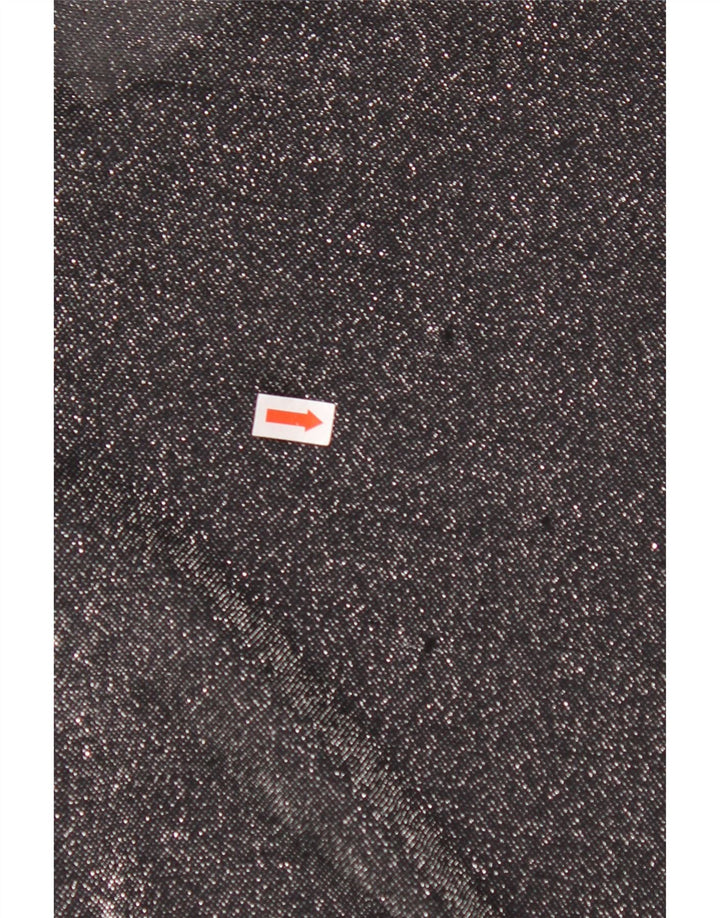 Camicetta camicia oversize da donna VINTAGE UK 16 grande poliestere chiazzato nero