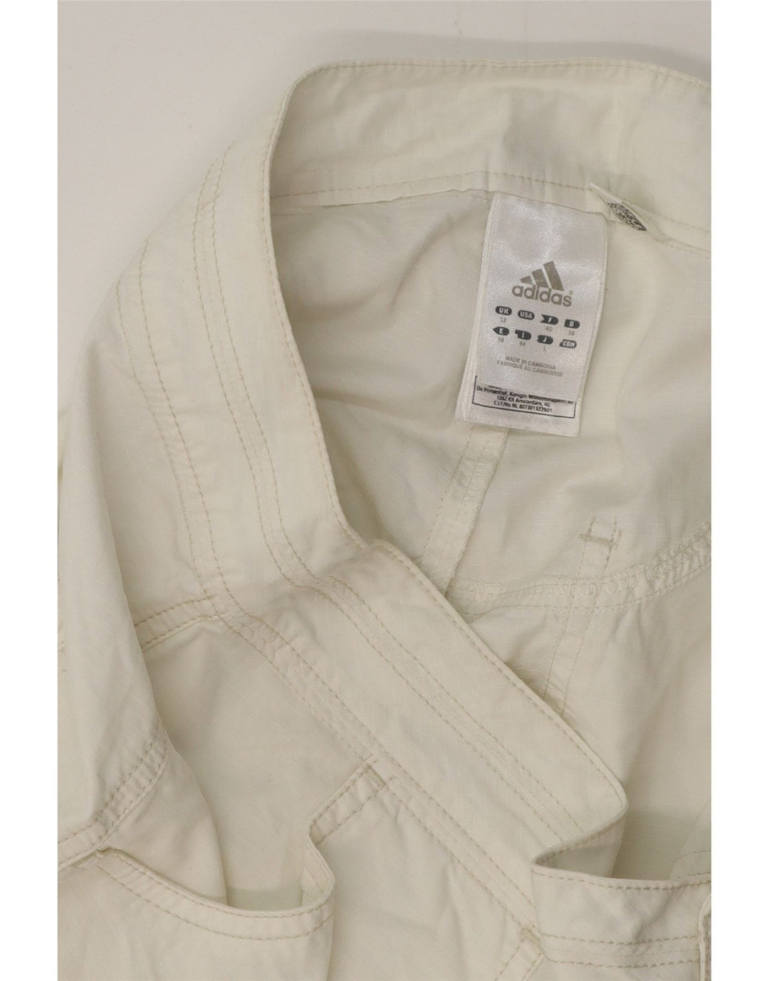ADIDAS Womens Bermuda Shorts UK 12 Medium W34  White Cotton