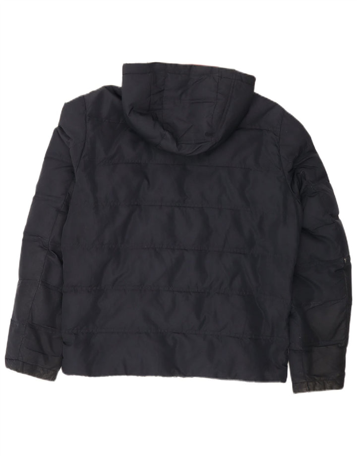 Giacca imbottita con cappuccio da uomo Michael Kors UK 38 poliestere medio blu navy