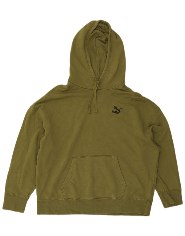 Felpa con cappuccio oversize da donna Puma UK 16 Large Green Cotton