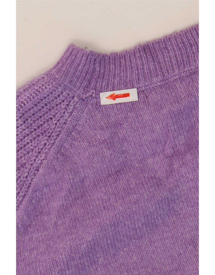 Maglione maglione girocollo da donna Marks & Spencer UK 14 Acrilico viola medio