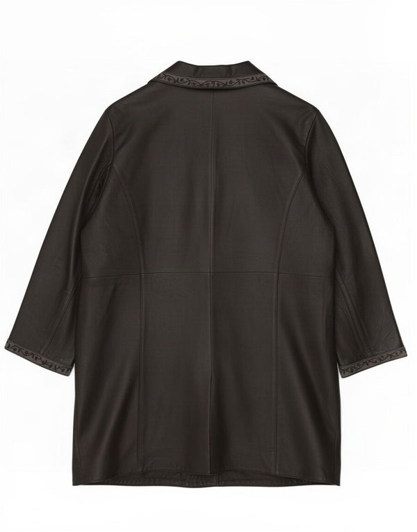 Cappotto in pelle da donna Ulla Popken UK 26 5XL Nero floreale
