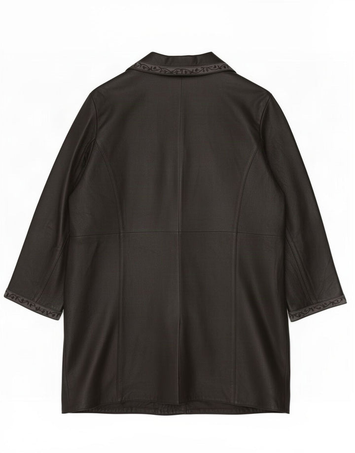Cappotto in pelle da donna Ulla Popken UK 26 5XL Nero floreale
