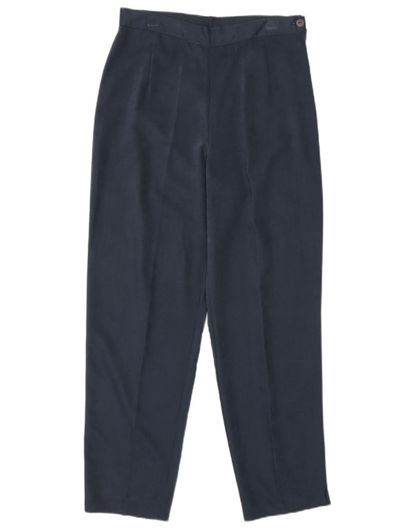 Pantaloni corti affusolati da donna vintage IT 42 medi W26 L25 Blu navy