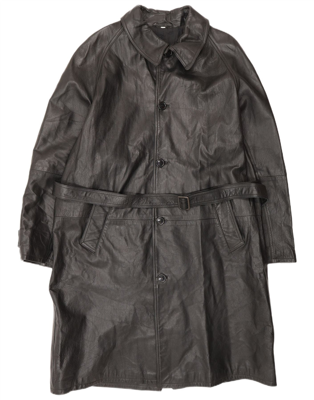 Cappotto in pelle da uomo VINTAGE IT 52 XL in pelle nera