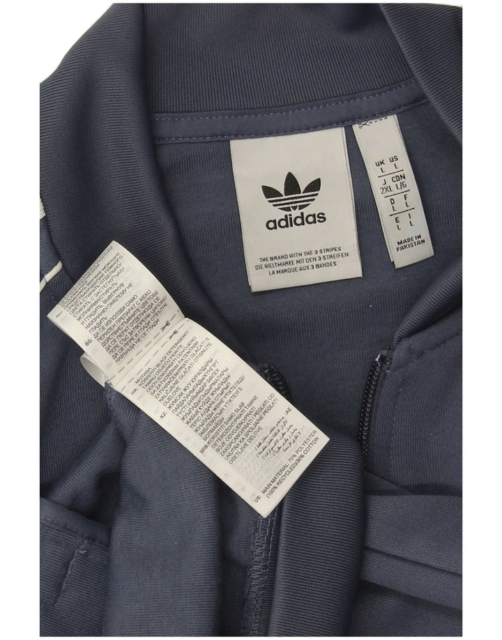 Giacca da ginnastica da uomo Adidas grande in poliestere blu navy