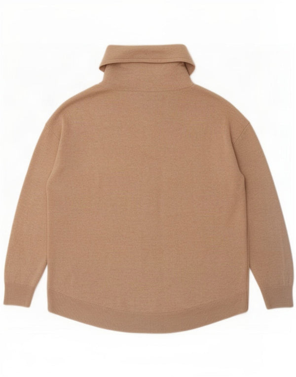 Massimo Dutti Maglione maglione oversize da donna con collo alto UK 10 piccolo Beige