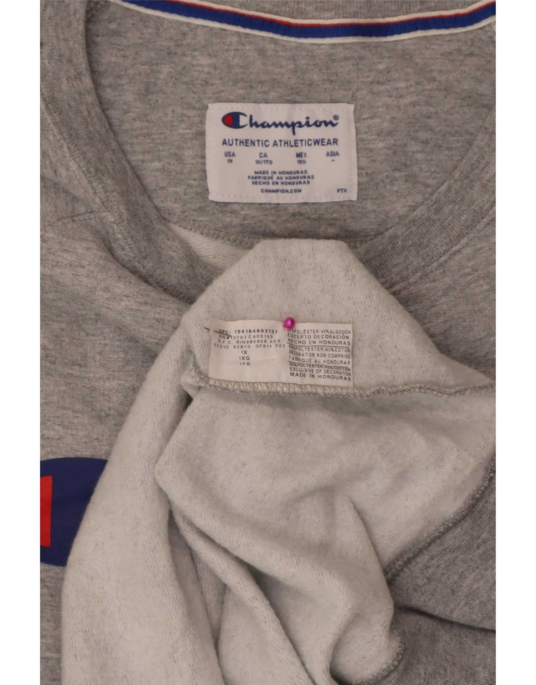 Felpa grafica da uomo Champion Jumper XL Poliestere grigio