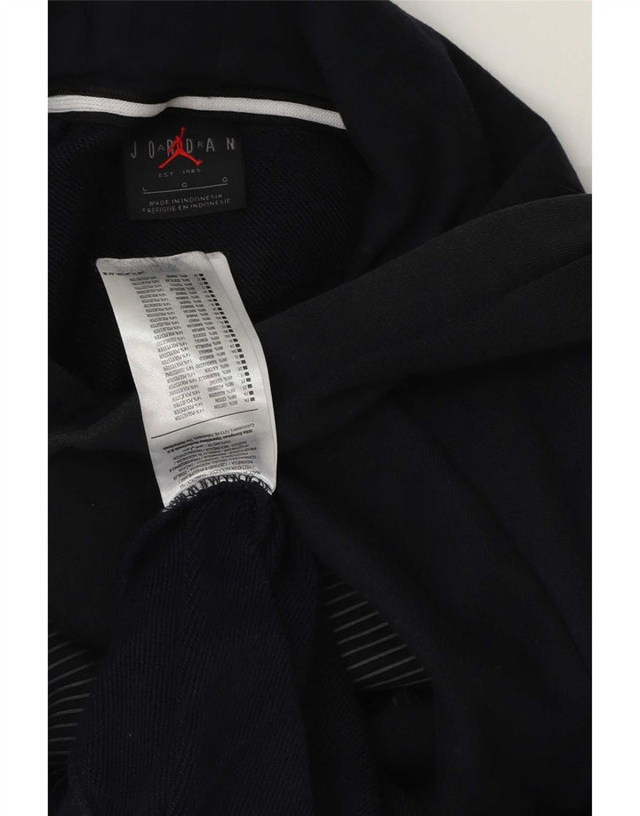 Felpa con cappuccio grafica Jordan da uomo grande in cotone nero