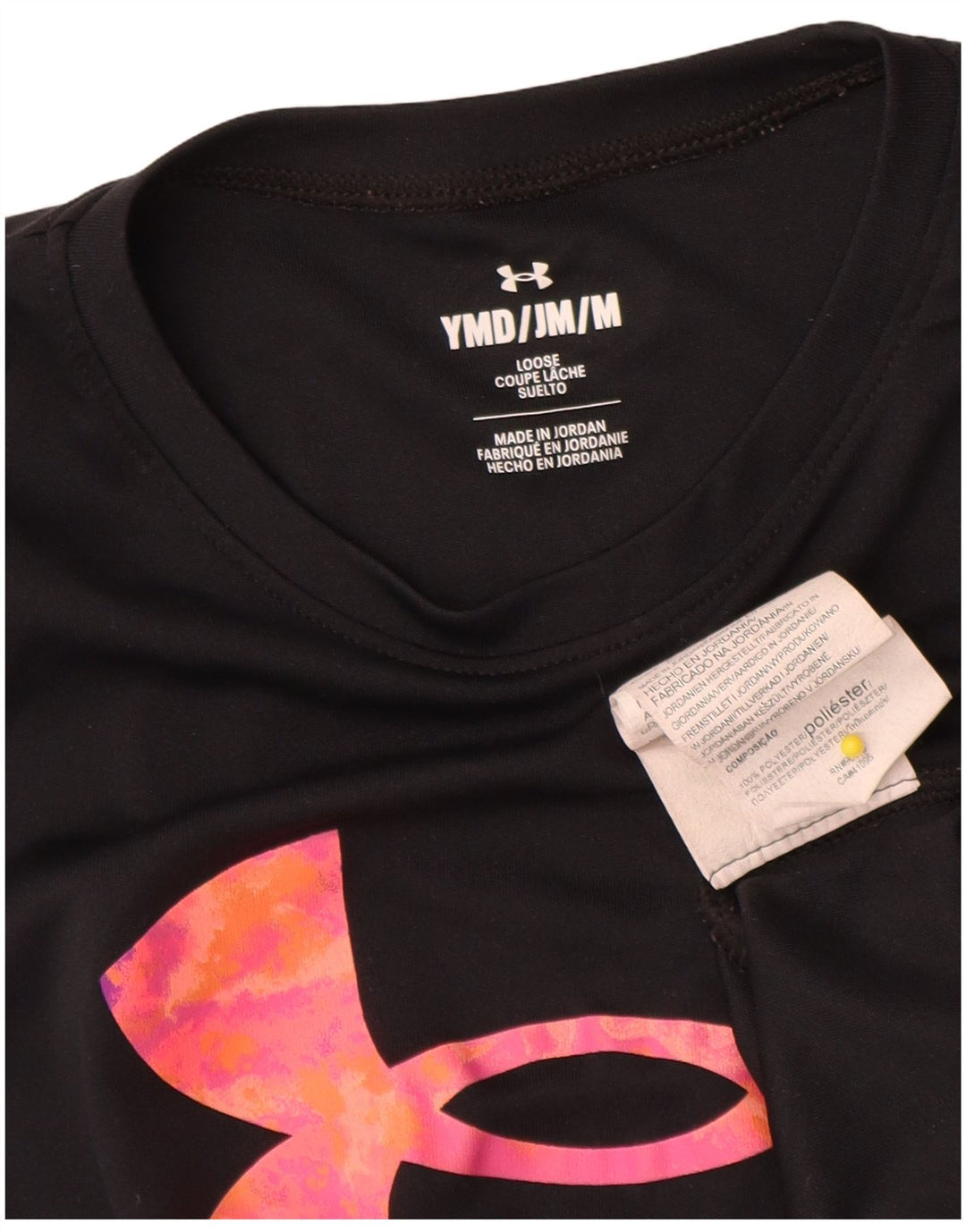 Maglietta grafica per ragazze Under Armour Top 9-10 anni poliestere nero medio