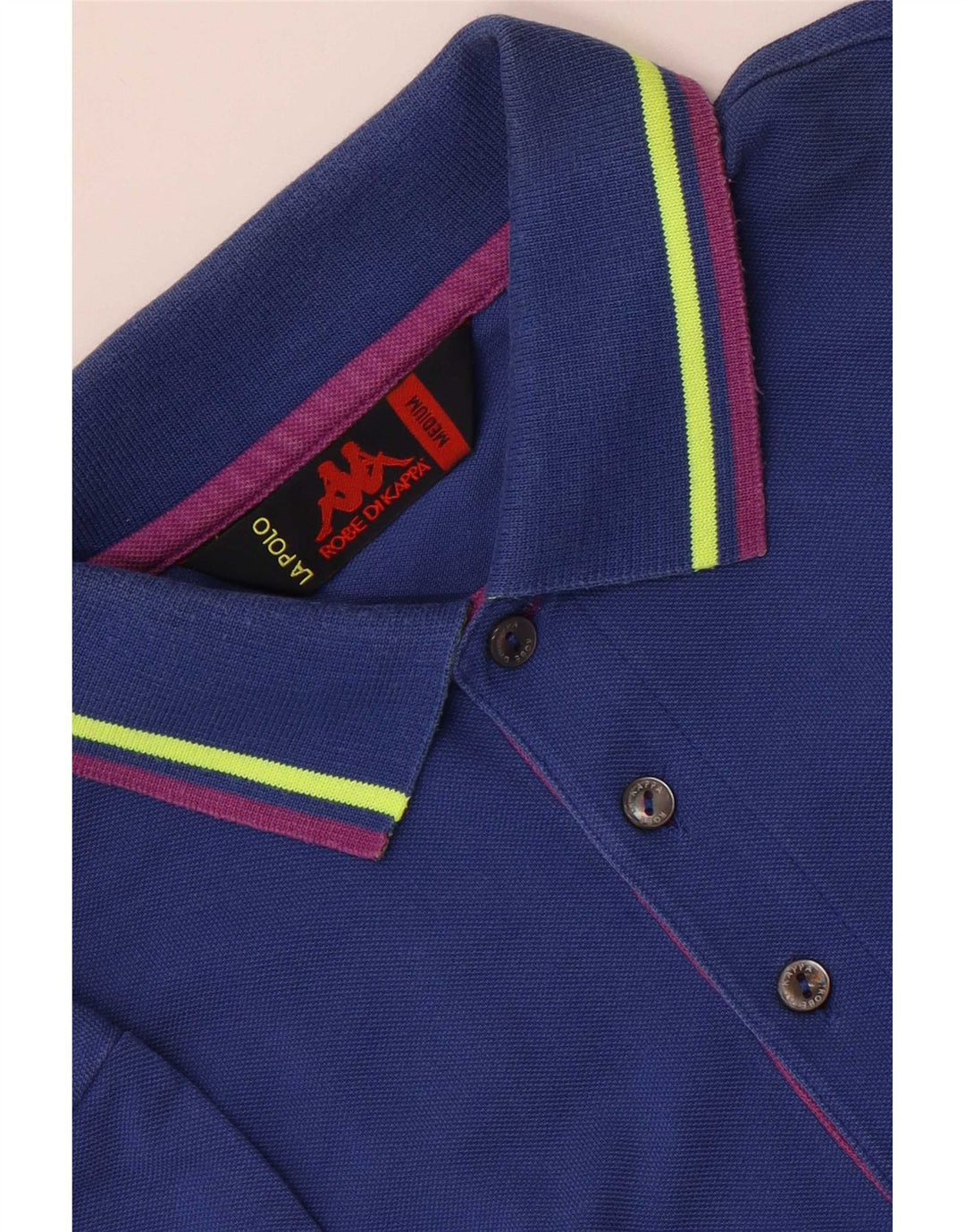 Polo Kappa da uomo a righe blu medio