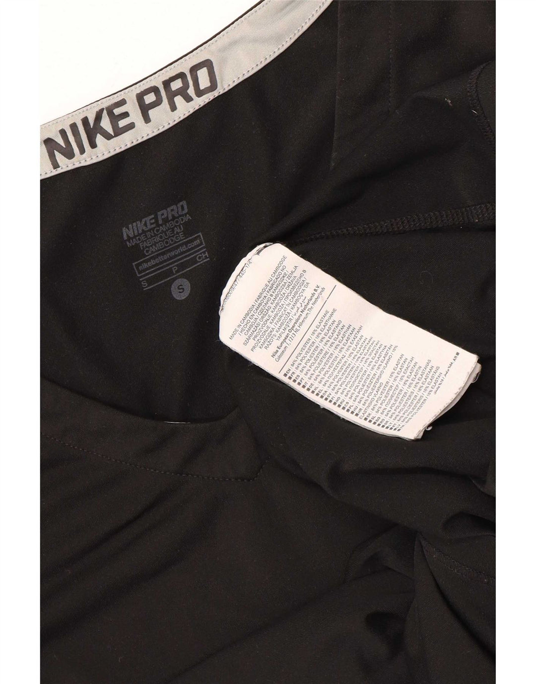 Nike Dri Fit Top da donna a manica lunga UK 8 Small Nero Poliestere