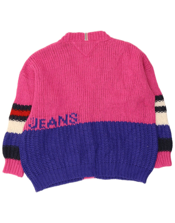 Maglione cardigan grafico da donna Tommy Hilfiger UK 14 Rosa medio
