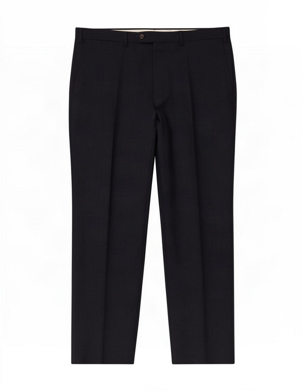 Pantaloni da abito dritti da uomo Marks & Spencer W38 L31 poliestere blu navy