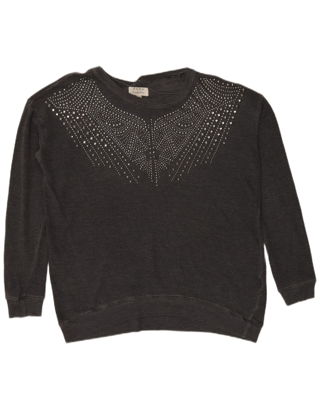 Felpa Zara Trafaluc da donna UK 14 Grigio medio