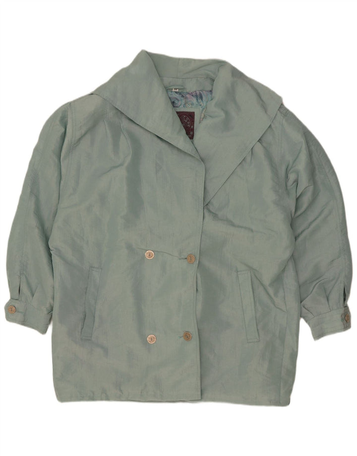 Cappotto doppiopetto oversize da donna vintage EU 42 grande nylon verde