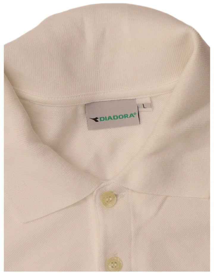 Polo Diadora Uomo Large Bianca in Cotone