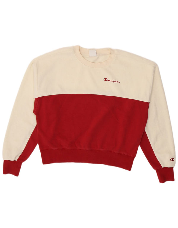 Felpa corta da donna Champion UK 16 Large Off White Colourblock