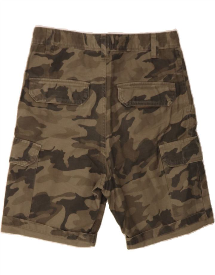 DIVIDED Mens Cargo Shorts W28 Small  Brown Camouflage Cotton Vintage Divided and Second-Hand Divided from Messina Hembry 