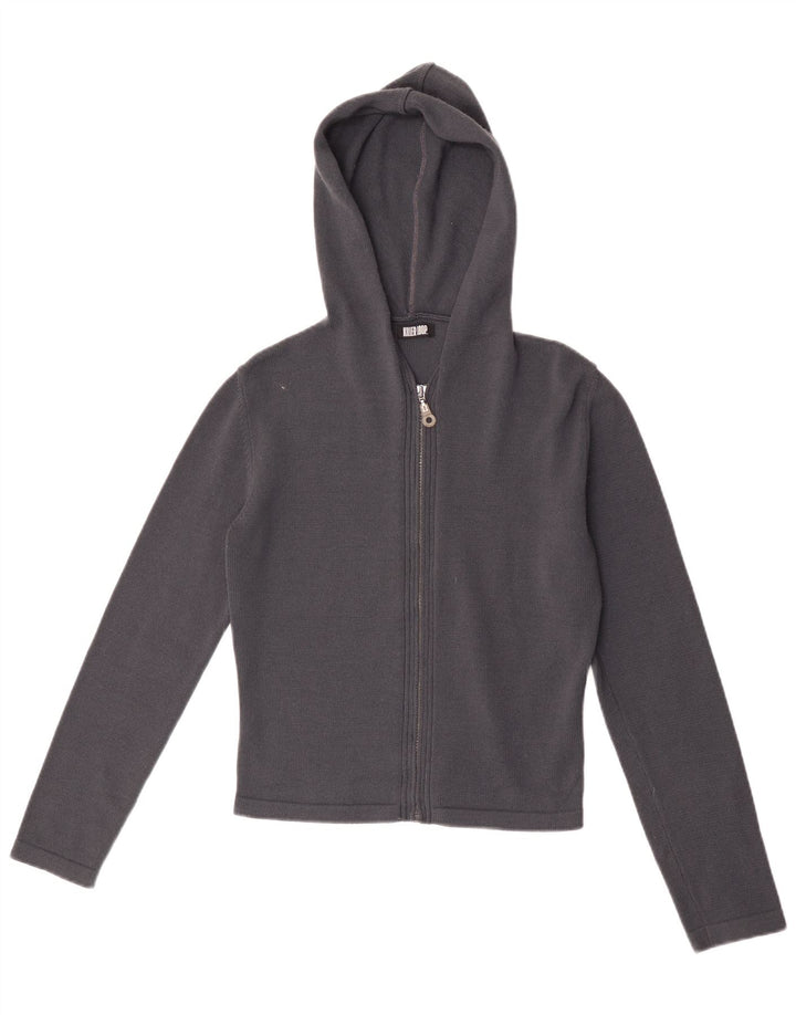 Maglione cardigan con cappuccio corto da donna Killer Loop UK 12 medio blu navy