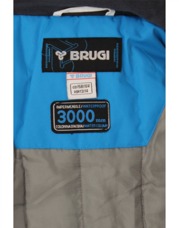 Giacca antipioggia con cappuccio Brugi per ragazzi 13-14 anni Blu Colourblock