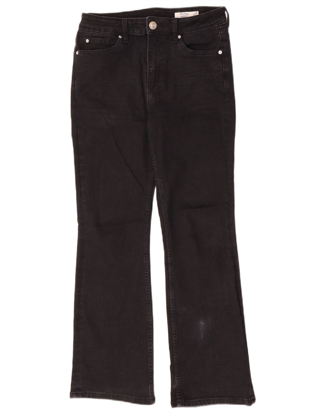 Marks & Spencer Donna The Eva Bootcut Jeans UK 10 Small W26 L28 Nero