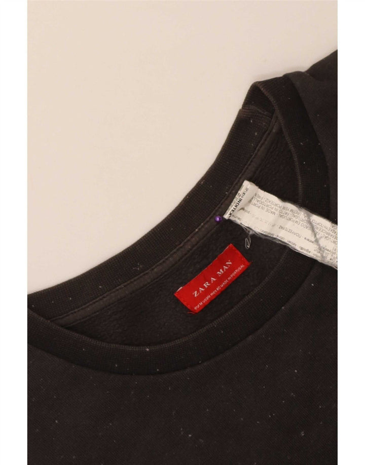Felpa Zara Uomo Maglione Cotone Nero Medio