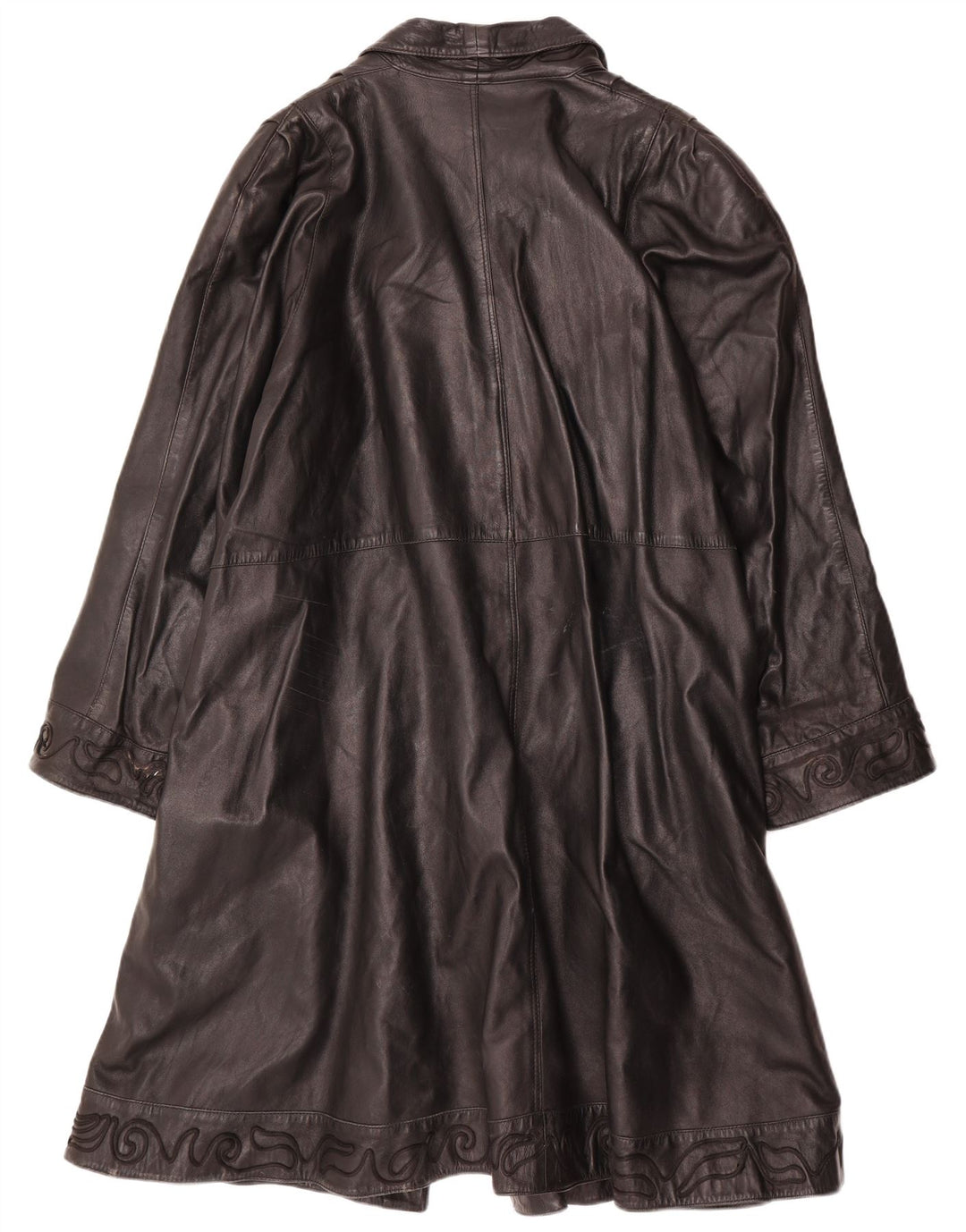 Cappotto vintage in pelle da donna IT 50 XL Nero