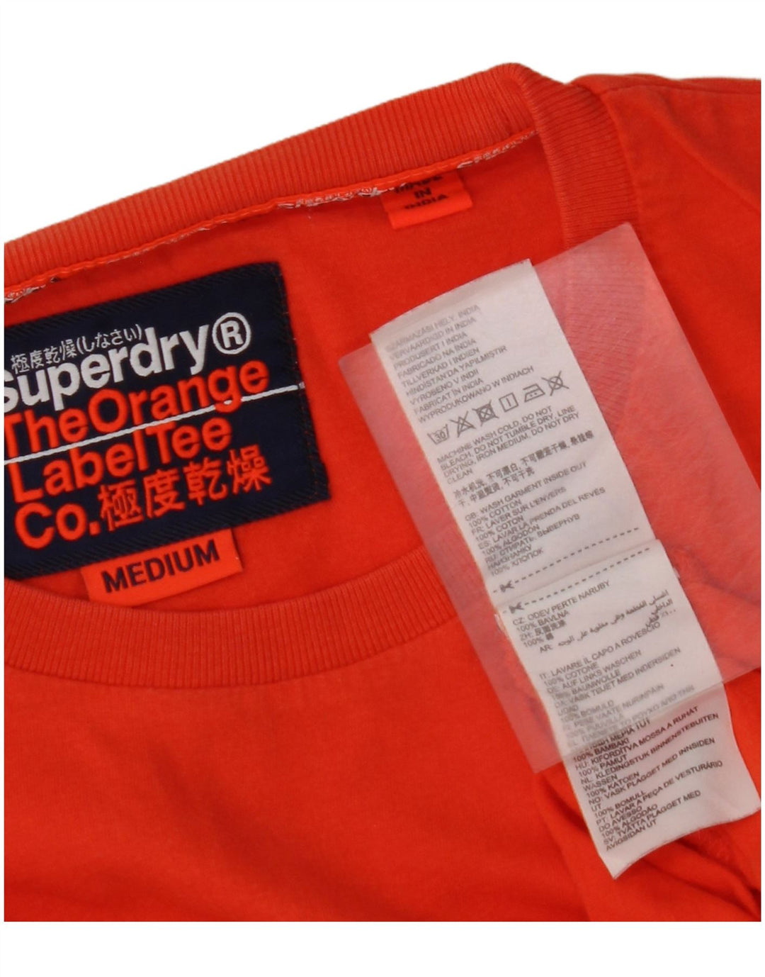 T-shirt da uomo SUPERDRY Top in cotone arancione medio