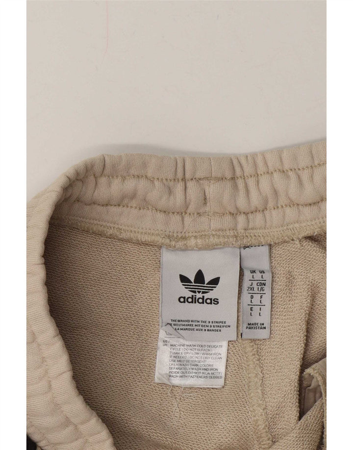 Pantaloncini sportivi Adidas da uomo di grandi dimensioni in cotone beige