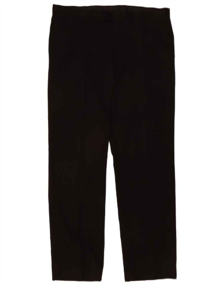 Pantaloni da abito regolari da uomo Marks & Spencer W36 L25 poliestere nero