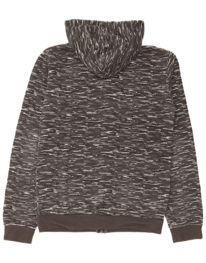 Maglione con cappuccio e zip grafica da uomo Adidas piccolo in poliestere chiazzato grigio