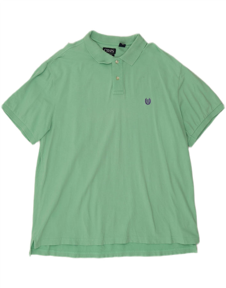 CHAPS Mens Stretch Polo Shirt 2XL Turquoise Cotton Vintage Chaps and Second-Hand Chaps from Messina Hembry 