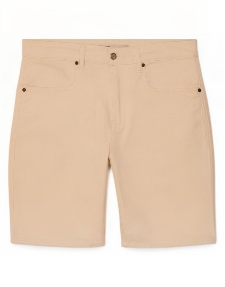 Pantaloncini di jeans da uomo Zara EU 42 Large W32 bianco sporco