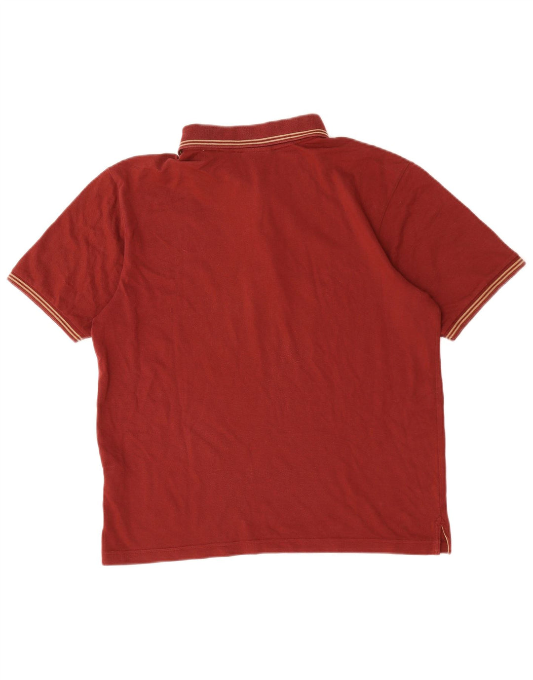 Polo da uomo Champion in cotone a righe bordeaux medio