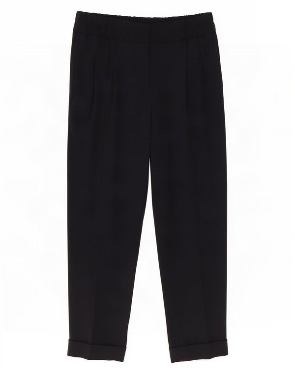 Pantaloni cropped da donna Massimo Dutti EU 40 Medium W30 L25 Viscosa nera