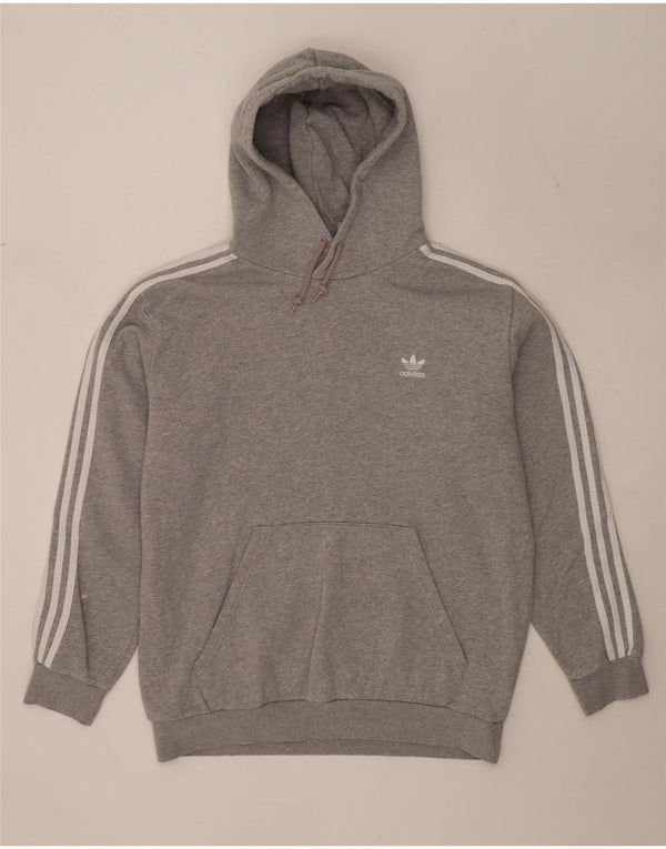 Felpa con cappuccio da uomo Adidas Large in cotone chiazzato grigio