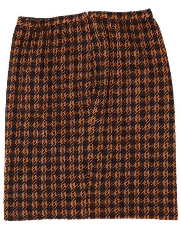Gonna dritta da donna vintage W32 grande pied de poule marrone