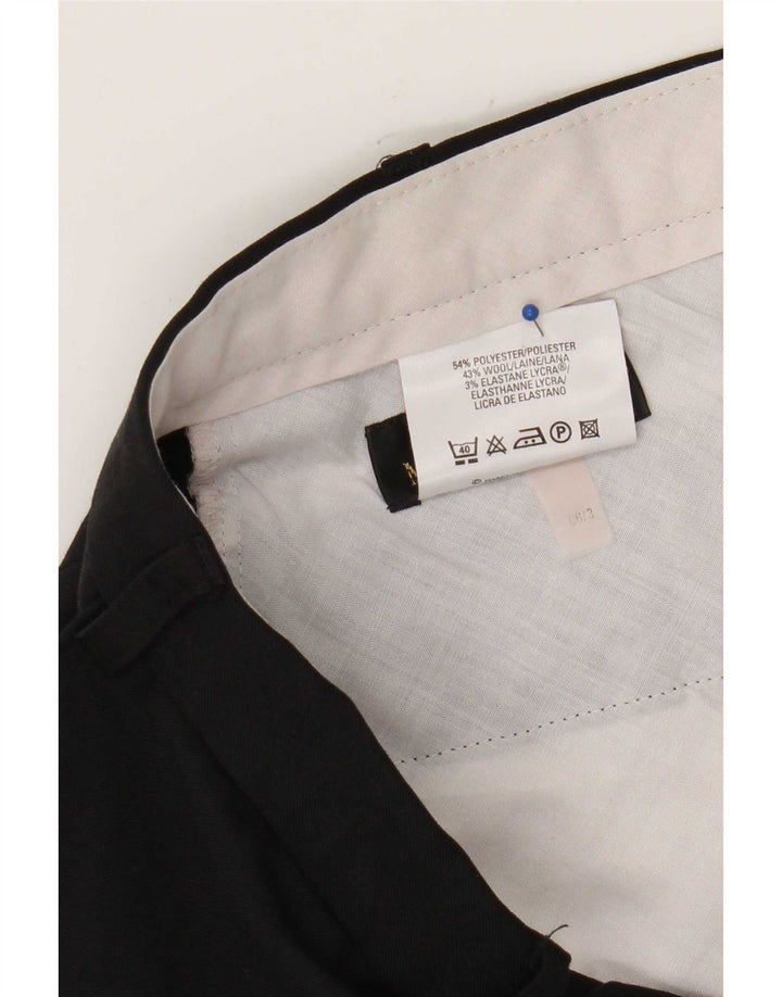 Pantaloni chino dritti da uomo Marks & Spencer W38 L29 poliestere nero