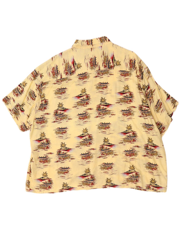 Puritan Camicia hawaiana a maniche corte da uomo 3XL Viscosa gialla