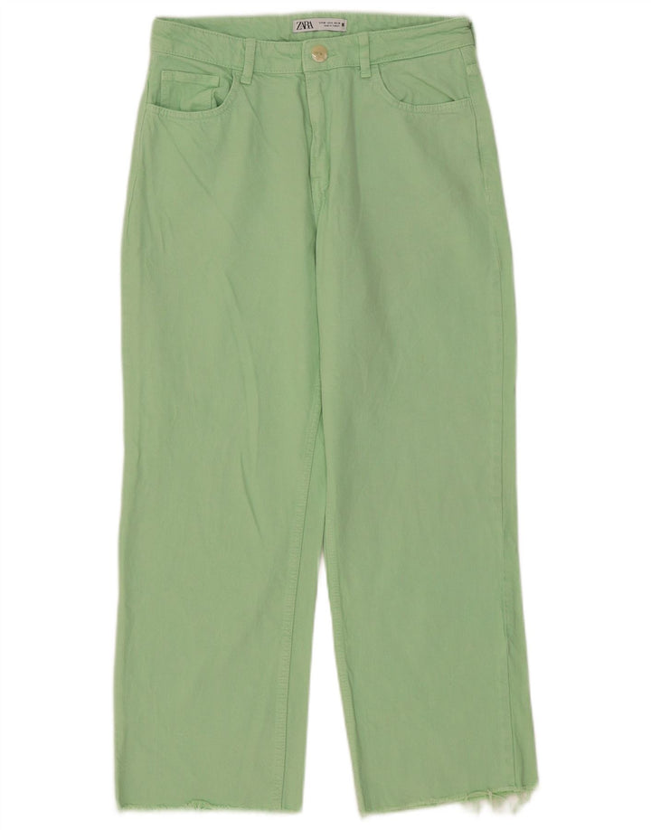 Jeans dritti da donna Zara EU 40 medio W30 L26 cotone verde