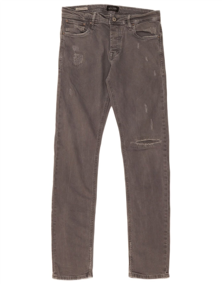Jack & Jones Uomo GLENN Jeans slim effetto consumato W31 L32 Cotone grigio