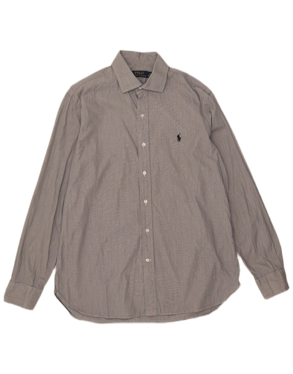 Polo Ralph Lauren Camicia da uomo Taglia 40/41 16 Grande cotone gessato grigio