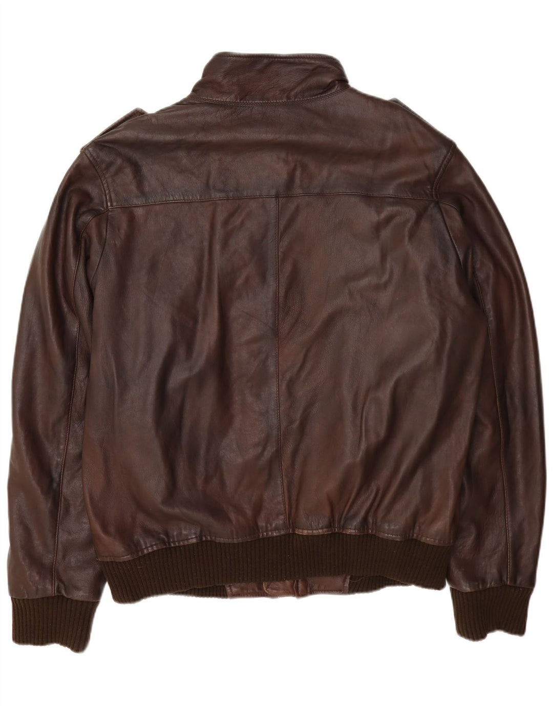 Giacca in pelle militare da uomo Ben Sherman UK 42 XL Marrone