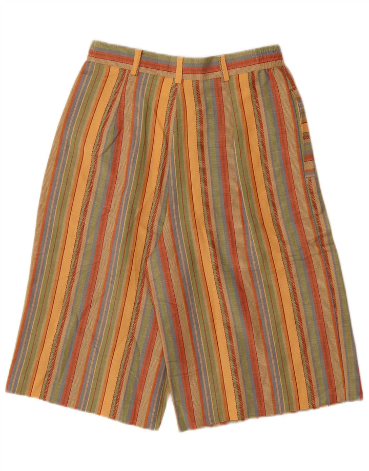 Pantaloncini chino da donna VINTAGE UK 10 piccoli W26 a righe multicolori