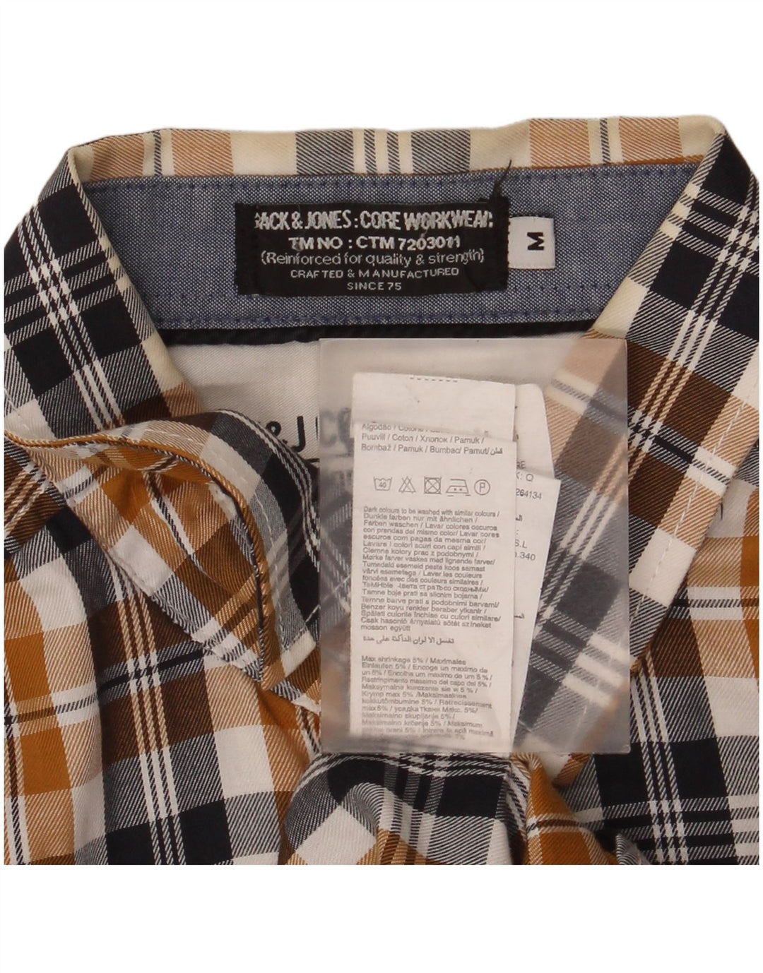 Camicia da uomo in flanella Jack & Jones in cotone a quadri marrone medio