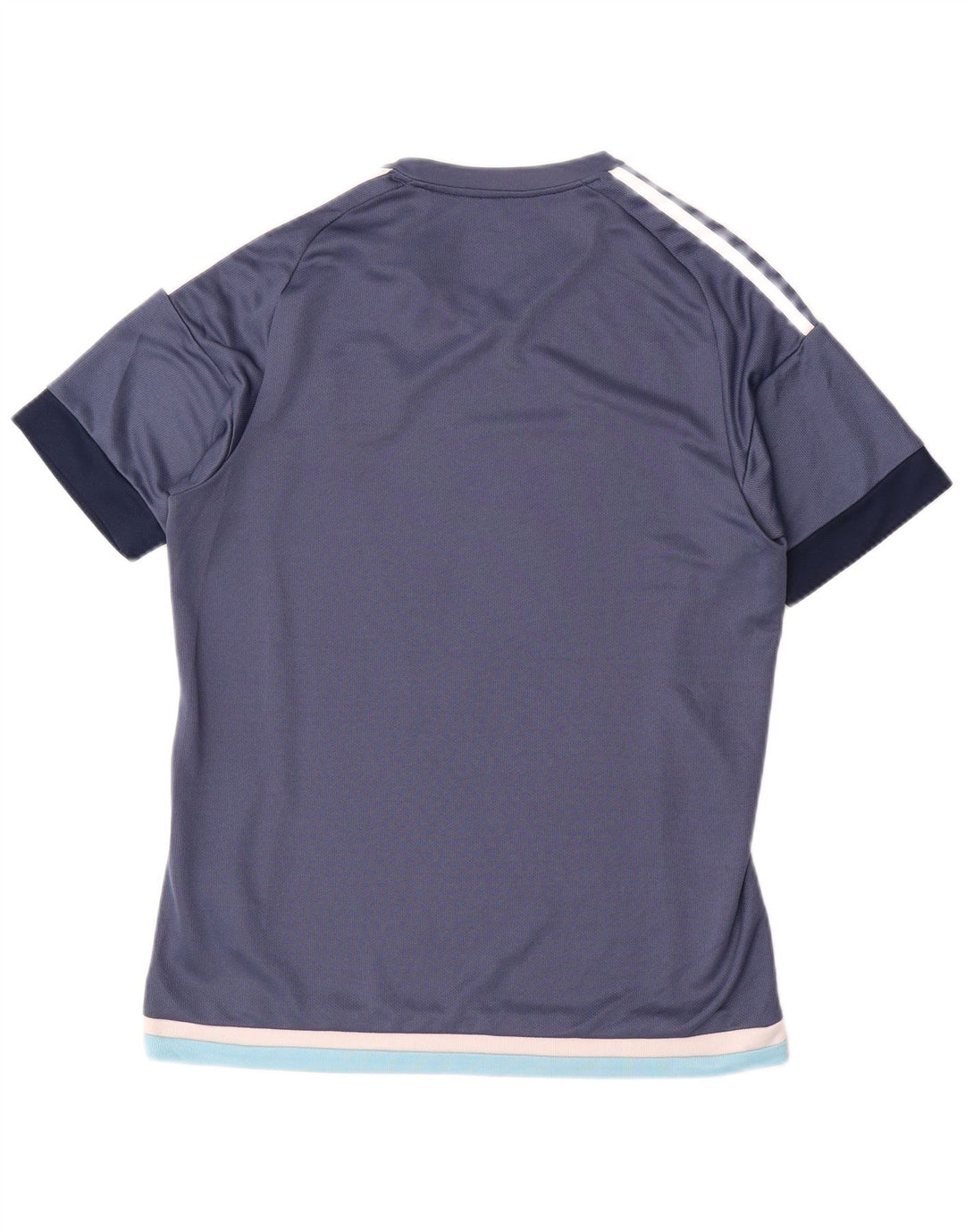 T-shirt Adidas Climalite da uomo Top medio in poliestere color block blu navy