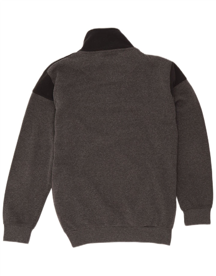 Maglione in pile Kappa da uomo con zip e collo, grande, in poliestere color block grigio