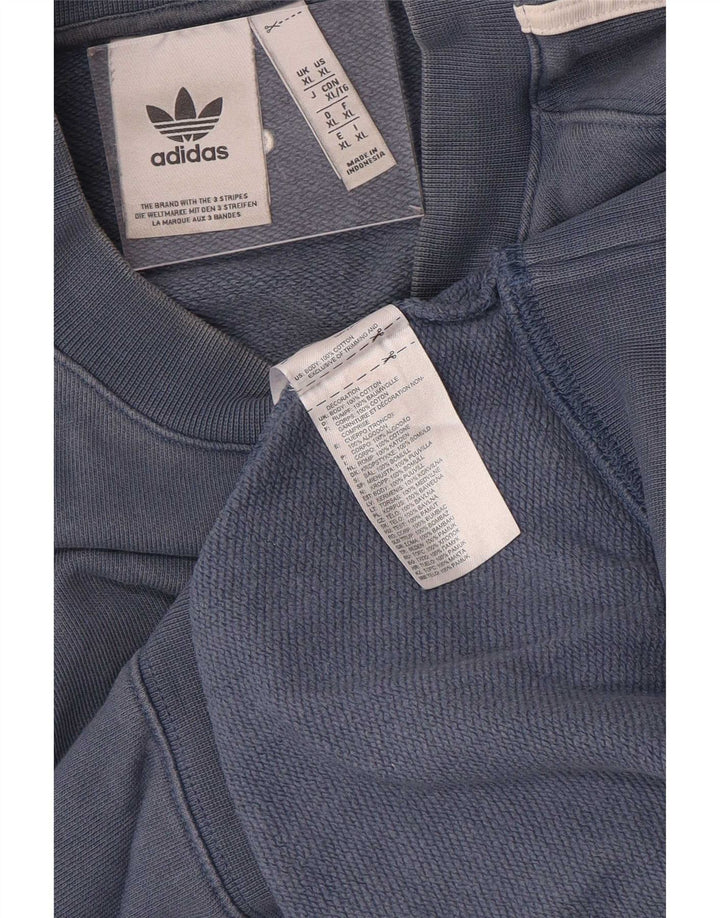 Felpa Adidas Uomo Maglione XL Blu Navy Cotone